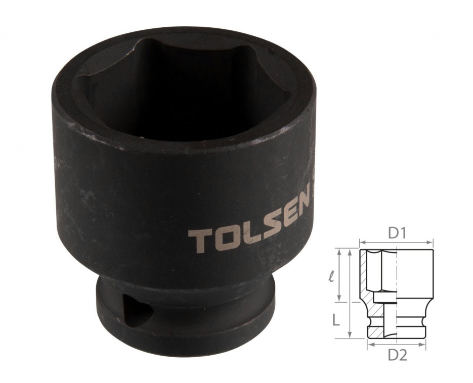 Головка торцевая ударная шестигранная 1/2", 27 мм TOLSEN TT18227